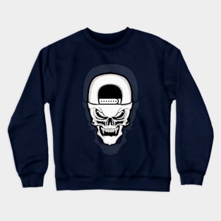 White skull t shirt design with 10% opacity background Crewneck Sweatshirt